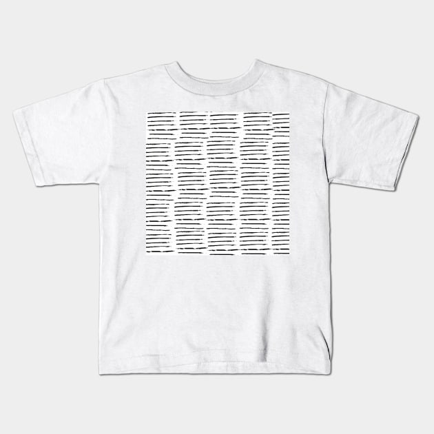 Abstract Pattern Lines Black Kids T-Shirt by k-creatif